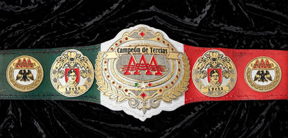 AAA Trios title belt Mexican champion replica 4mm zinc Antonio Pena memorial edition