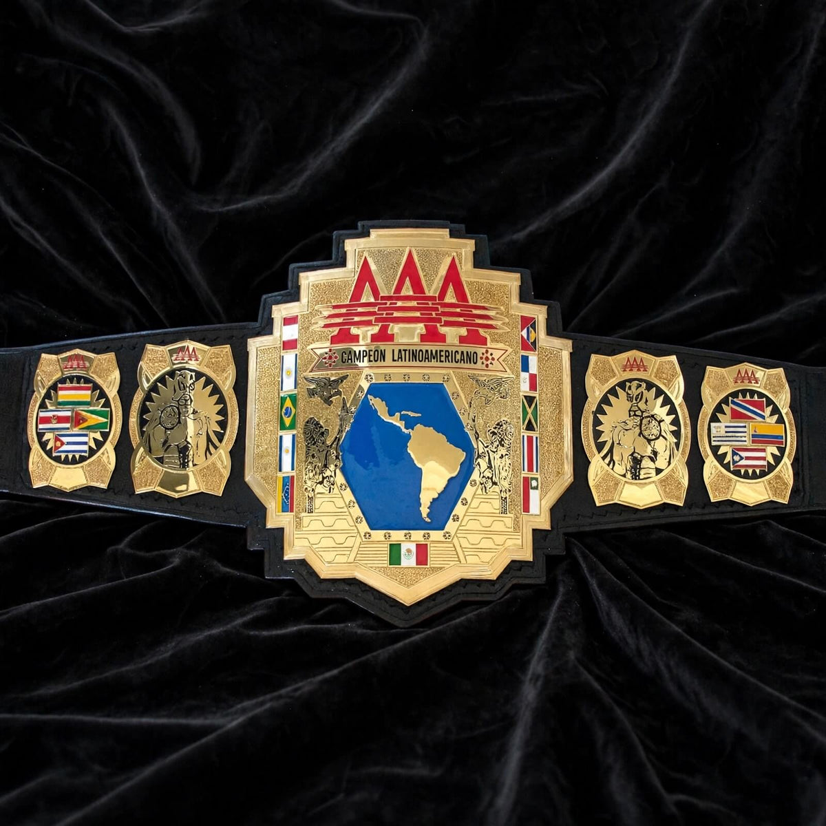 AAA Latin American Championship belt replica 4mm zinc plates leather strap campeon latinoamericano