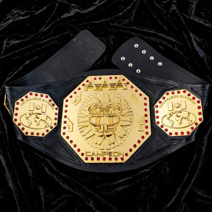 AAA Mega World Championship Center Plate 24k Gold Plated 4MM Zinc Detail
